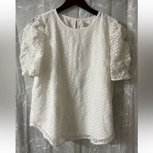 Loft Floral Print Women's Top - White Size Medium